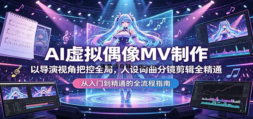 AI虚拟偶像MV制作：以导演视角把控全局，人设词曲分镜剪辑全精通-逐梦项目网