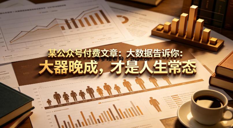 某公众号付费文章：大数据告诉你：大器晚成，才是人生常态-逐梦项目网