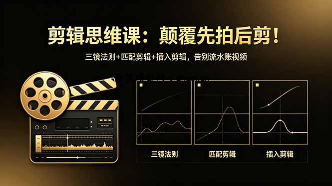 剪辑思维课：颠覆先拍后剪！三镜法则+匹配剪辑+插入剪辑，告别流水账视频-逐梦项目网