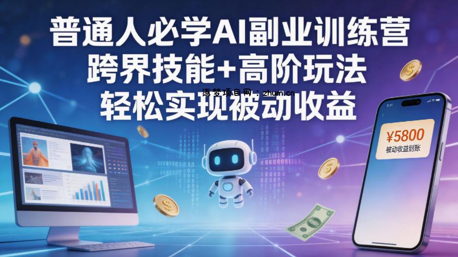 普通人必学AI副业训练营跨界技能+高阶玩法轻松实现被动收益-逐梦项目网