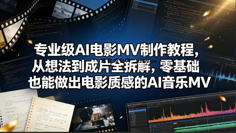 专业级AI电影MV制作教程，从想法到成片全拆解，零基础也能做出电影质感的AI音乐MV-逐梦项目网