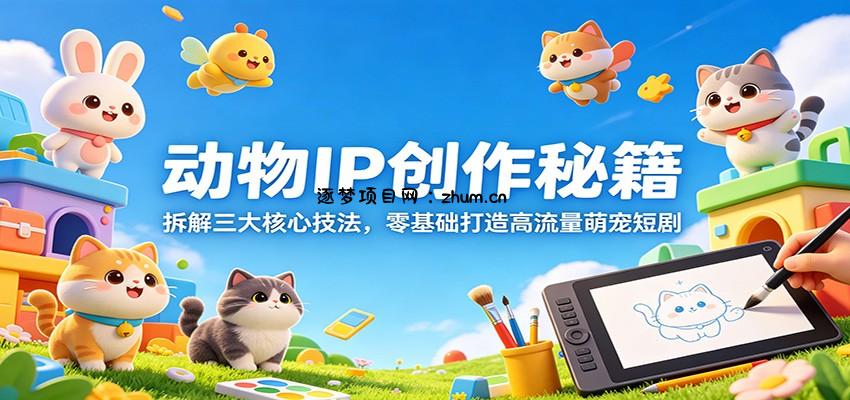 动物IP创作秘籍：拆解三大核心技法，零基础打造高流量萌宠短剧-逐梦项目网