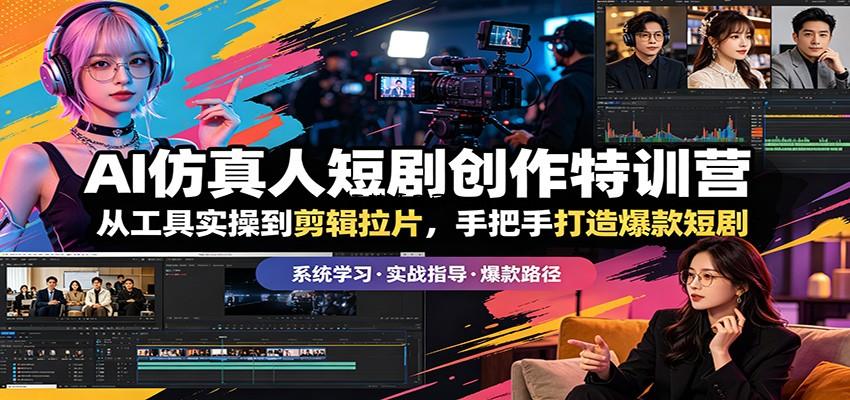 AI仿真人短剧创作特训营：从工具实操到剪辑拉片，手把手打造爆款短剧-逐梦项目网