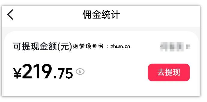 AI图文带货项目，操作2周卖出37件，已结算佣金219