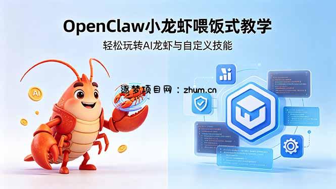 不用懂技术！OpenClaw小龙虾喂饭式教学，轻松玩转AI龙虾与自定义技能-逐梦项目网