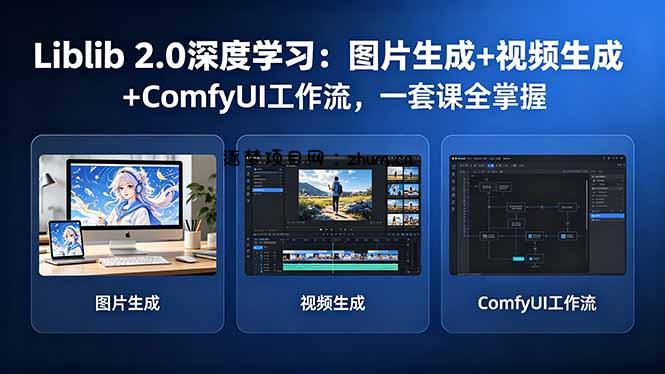 Liblib 2.0深度学习：图片生成+视频生成+ComfyUI工作流，一套课全掌握-逐梦项目网