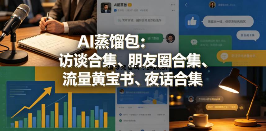 AI蒸馏包：访谈合集、朋友圈合集、流量黄宝书、夜话合集【文档】-逐梦项目网