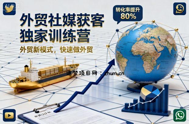 外贸社媒获客独家训练营，外贸新模式，快速做外贸(更新26年4月)-逐梦项目网