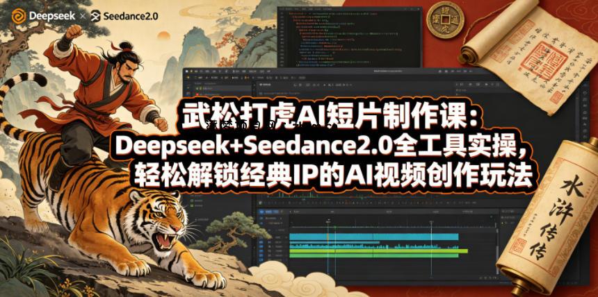 武松打虎AI短片制作课：Deepseek+Seedance2.0全工具实操，轻松解锁经典IP的AI视频创作玩法-逐梦项目网