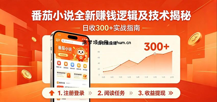 番茄小说全新赚钱逻辑及技术日收300+，小白新书皆可做！无脑赚就行了！-逐梦项目网