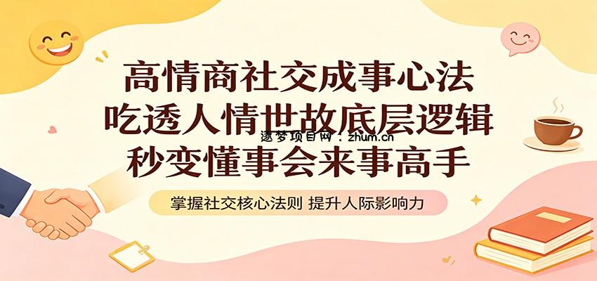 高情商社交成事心法：吃透人情世故底层逻辑，秒变懂事会来事高手-逐梦项目网