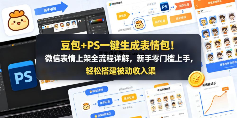 豆包+PS一键生成表情包！微信表情上架全流程详解，新手零门槛上手，轻松搭建被动收入渠道-逐梦项目网