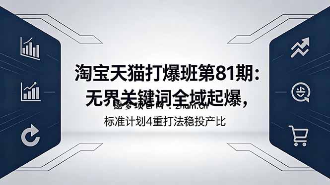 淘宝天猫打爆班第81期:无界关键词全域起爆,标准计划4重打法稳投产比-逐梦项目网
