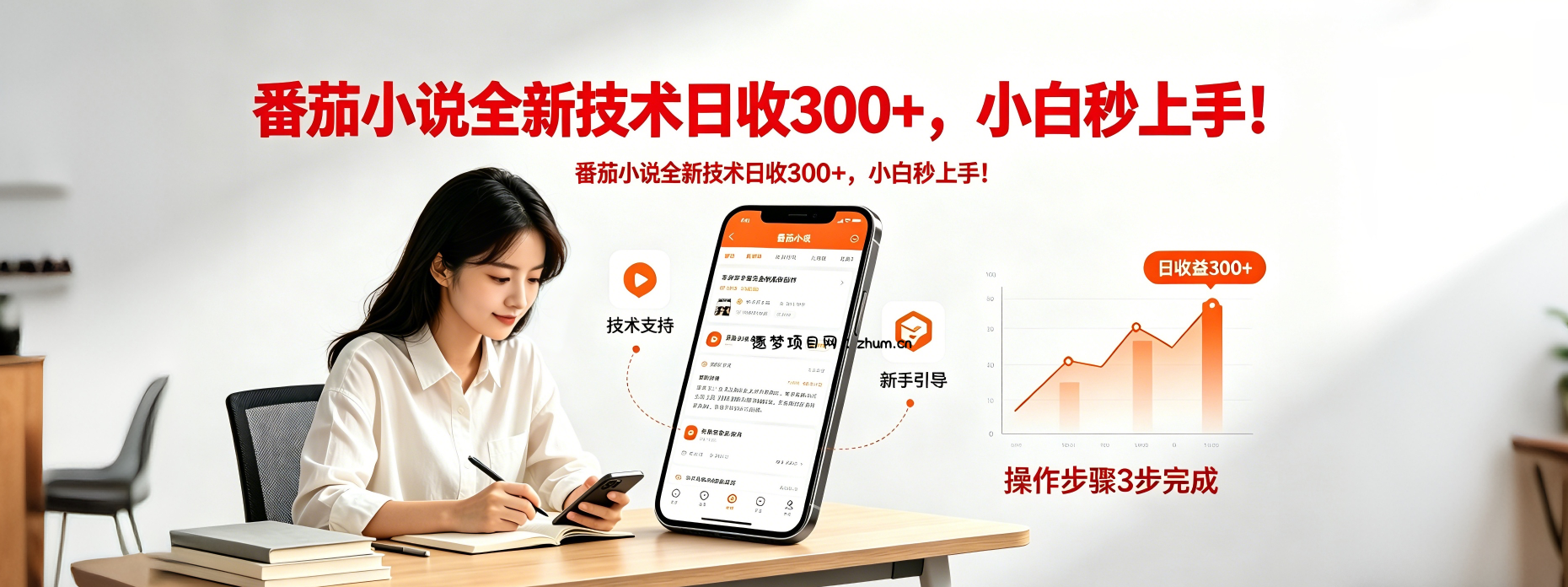 番茄小说全新技术全新玩法！无脑日收300+-逐梦项目网