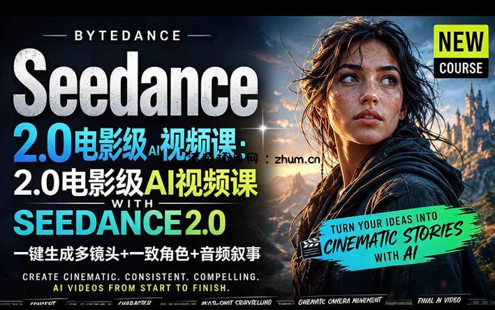 字节跳动的Seedance 2.0 AI电影视频生成制作教程,一键生成多镜头+一致角色+音频叙事-中英字幕