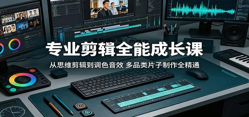 专业剪辑全能成长课:从思维剪辑到调色音效,多品类片子制作全精通-逐梦项目网