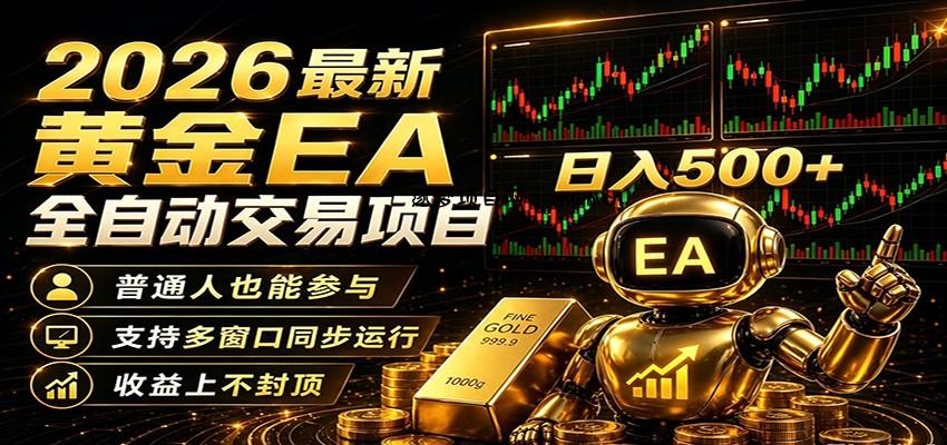 2026黄金EA全自动量化，零技术·全自动·收益上不封顶，低门槛日入500+-逐梦项目网