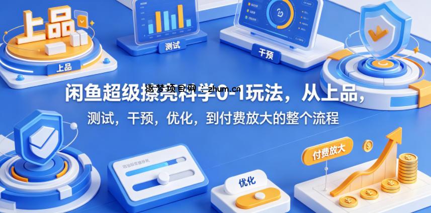 闲鱼超级擦亮科学0-1玩法，从上品，测试，干预，优化，到付费放大的整个流程-逐梦项目网