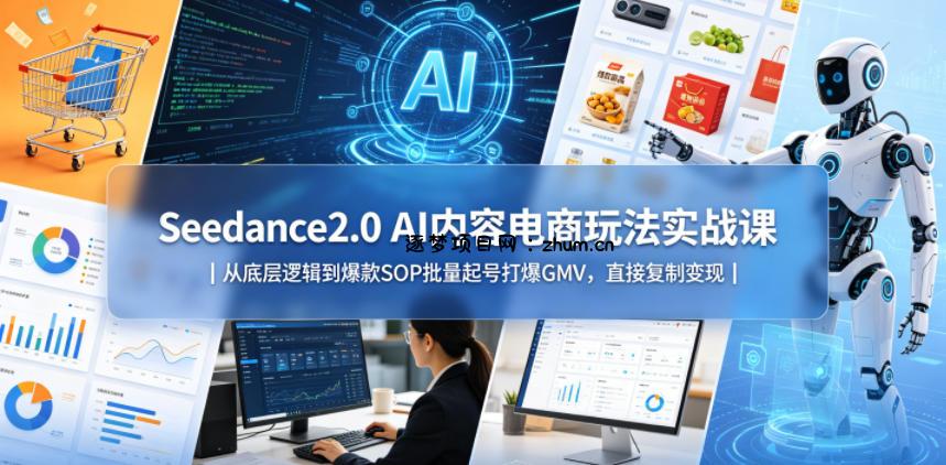 Seedance2.0 AI内容电商玩法实战课｜从底层逻辑到爆款SOP批量起号打爆GMV，直接复制变现-逐梦项目网