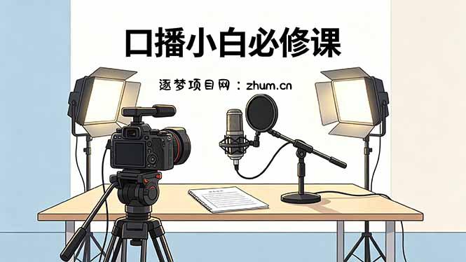 口播小白必修课：录像收音灯光设备+脚本撰写，搭专业级录制场景-逐梦项目网