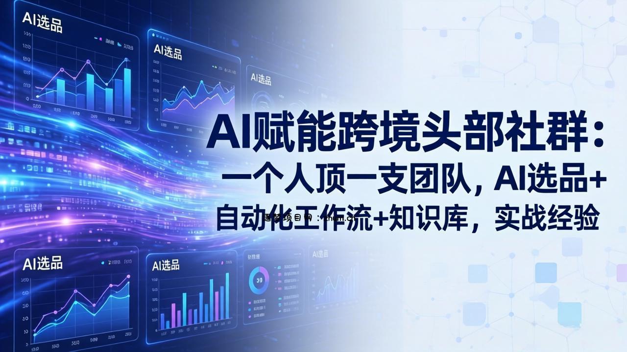 AI赋能跨境头部社群-更新5月：一个人顶一支团队，AI选品+自动化工作流+知识库，实战经验-逐梦项目网