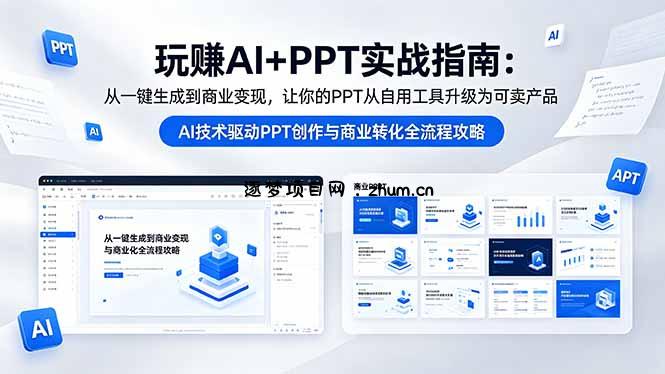 玩赚AI+PPT实战指南-更新5月13:从一键生成到商业变现,让你的PPT从自用工具升级为可卖产品-逐梦项目网