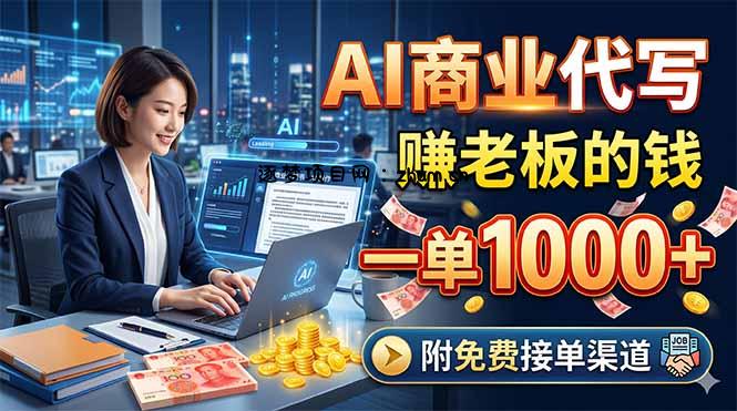 AI商业代写,赚老板的钱,一单1000+,附免费接单渠道-逐梦项目网