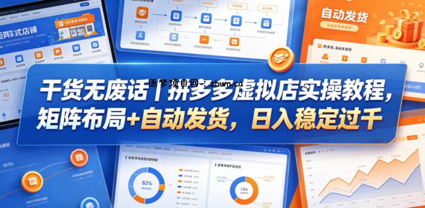 干货无废话|拼多多虚拟店实操教程,矩阵布局+自动发货,日入稳定过千-逐梦项目网