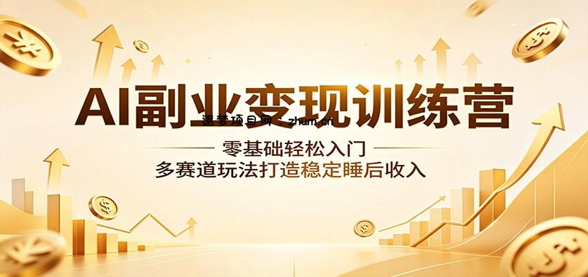 AI副业变现训练营：零基础轻松入门，多赛道玩法打造稳定睡后收入-逐梦项目网