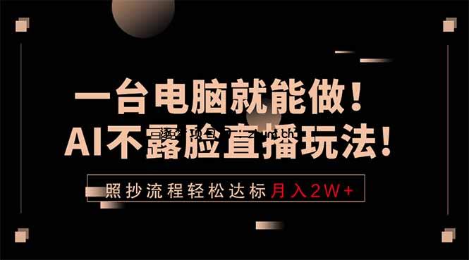 一台电脑就能做!AI不露脸直播玩法,照抄流程轻松达标月入2W+-逐梦项目网