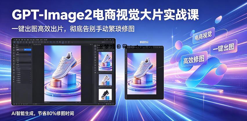 GPT-Image2电商视觉大片实战课,一键出图高效出片,彻底告别手动繁琐修图