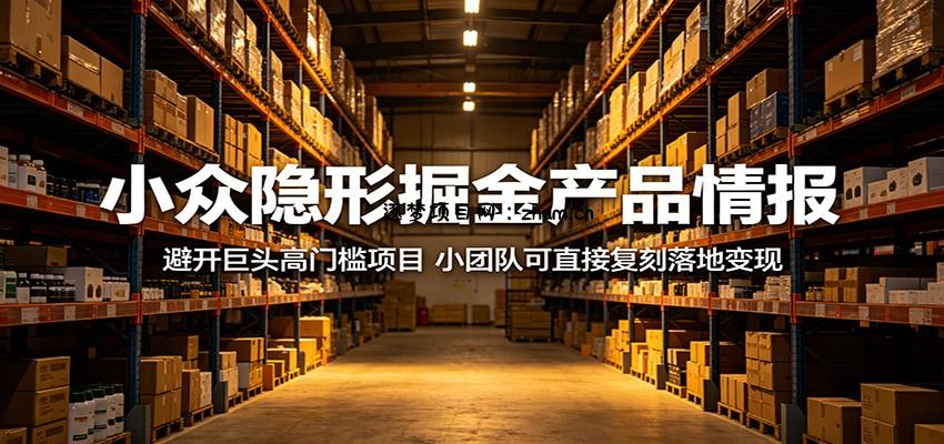 小众隐形掘金产品情报：避开巨头高门槛项目，小团队可直接复刻落地变现-逐梦项目网