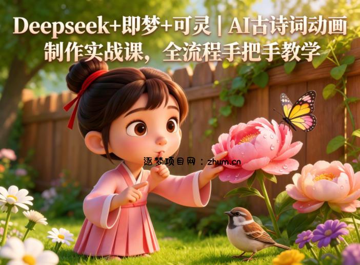 Deepseek+即梦+可灵|AI古诗词动画制作实战课,全流程手把手教学