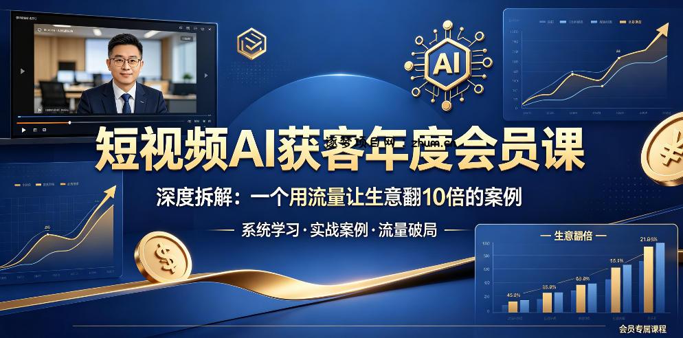 短视频AI获客年度会员课,深度拆解,一个用流量让生意翻10倍的案例