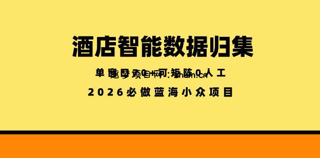 酒店智能数据归集,小众蓝海已经稳定半年之久,单窗口70+零成本矩阵开干【揭秘】