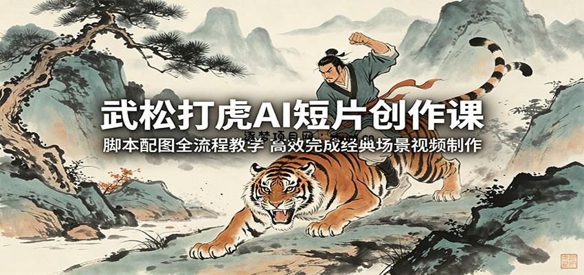 武松打虎AI短片创作课：脚本配图全流程教学，高效完成经典场景视频制作-逐梦项目网
