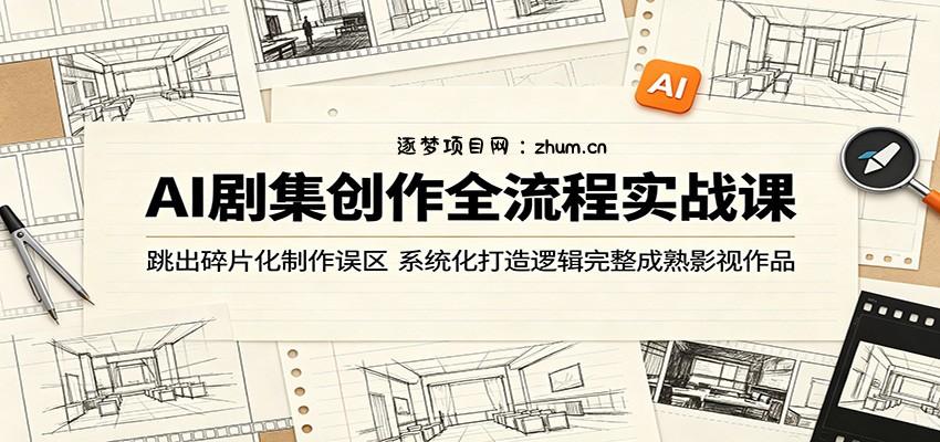 AI剧集创作全流程实战课：跳出碎片化制作误区，系统化打造逻辑完整成熟影视作品-逐梦项目网