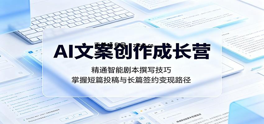 AI文案创作成长营：精通智能剧本撰写技巧，掌握短篇投稿与长篇签约变现路径-逐梦项目网