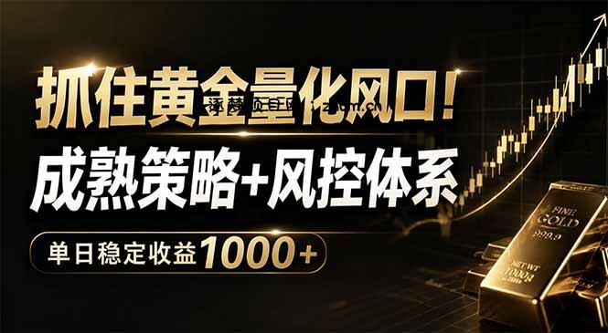 抓住黄金量化风口！成熟策略+风控体系，单日稳定收益1000+-逐梦项目网