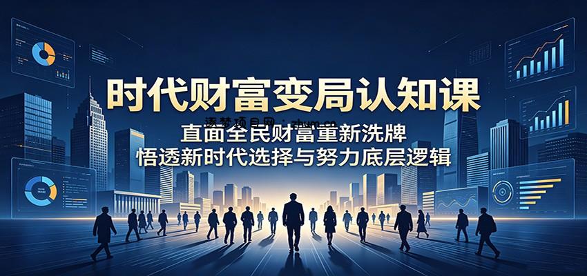 时代财富变局认知课：直面全民财富重新洗牌，悟透新时代选择与努力底层逻辑-逐梦项目网