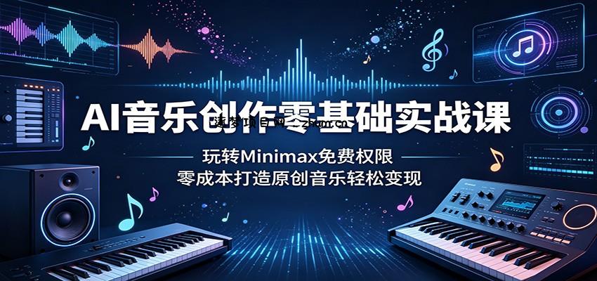 AI音乐创作零基础实战课：玩转Minimax免费权限，零成本打造原创音乐轻松变现-逐梦项目网