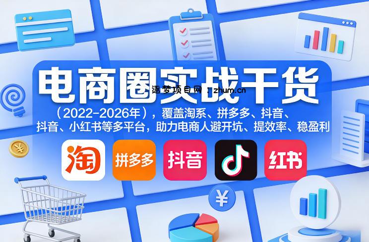 电商圈实战干货(2023-2026年)，覆盖淘系、拼多多、抖音、小红书等多平台，助力电商人避开坑、提效率、稳盈利(更新5月19日)-逐梦项目网
