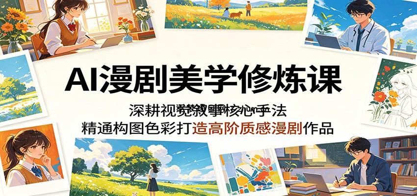 AI漫剧美学修炼课：深耕视觉叙事核心手法，精通构图色彩打造高阶质感漫剧作品-逐梦项目网