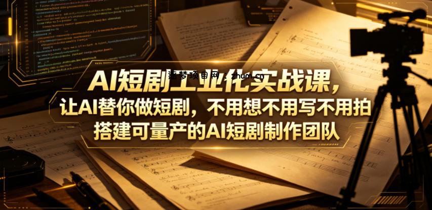 AI短剧工业化实战课，让AI替你做短剧，不用想不用写不用拍，搭建可量产的AI短剧制作团队-逐梦项目网