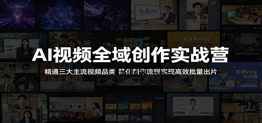 AI视频全域创作实战营：精通三大主流视频品类，简化制作流程实现高效批量出片-逐梦项目网