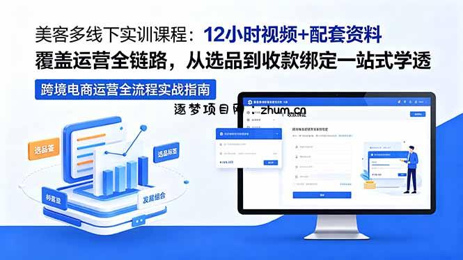 美客多线下实训课程：12小时视频+配套资料覆盖运营全链路，从选品到收款绑定一站式学透-逐梦项目网