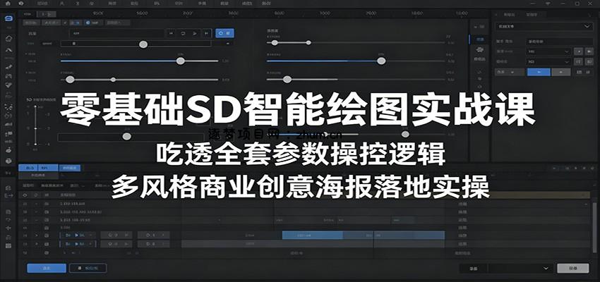零基础SD智能绘图实战课：吃透全套参数操控逻辑，多风格商业创意海报落地实操-逐梦项目网