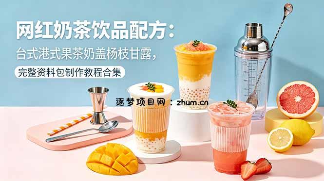 网红奶茶饮品配方:台式港式果茶奶盖杨枝甘露,完整资料包制作教程合集-逐梦项目网