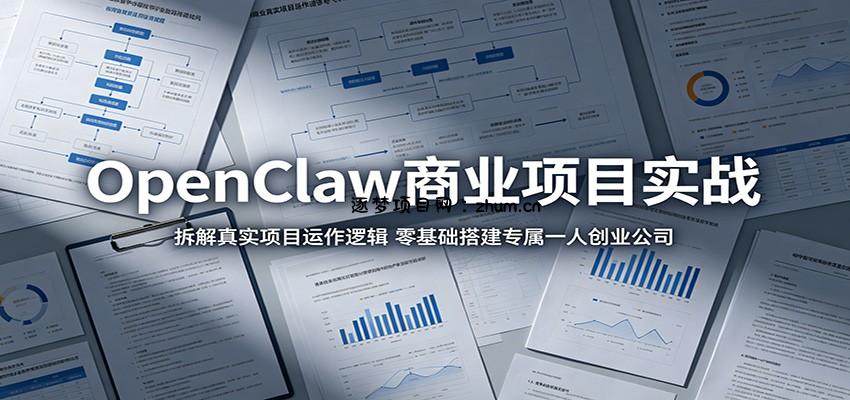 OpenClaw商业项目实战:拆解真实项目运作逻辑,零基础搭建专属一人创业公司-逐梦项目网