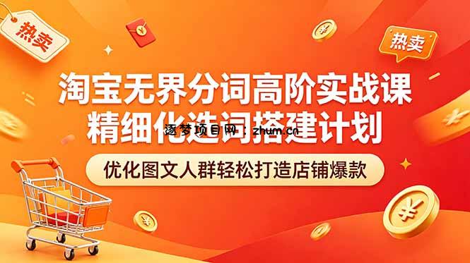 淘宝无界分词高阶实战课 精细化选词搭建计划 优化图文人群轻松打造店铺爆款-逐梦项目网